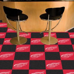 Detroit Red Wings Team Carpet Tiles - 45 sq ft