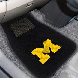 University of Michigan Embroidered Car Mat Set - Nylon Carpet