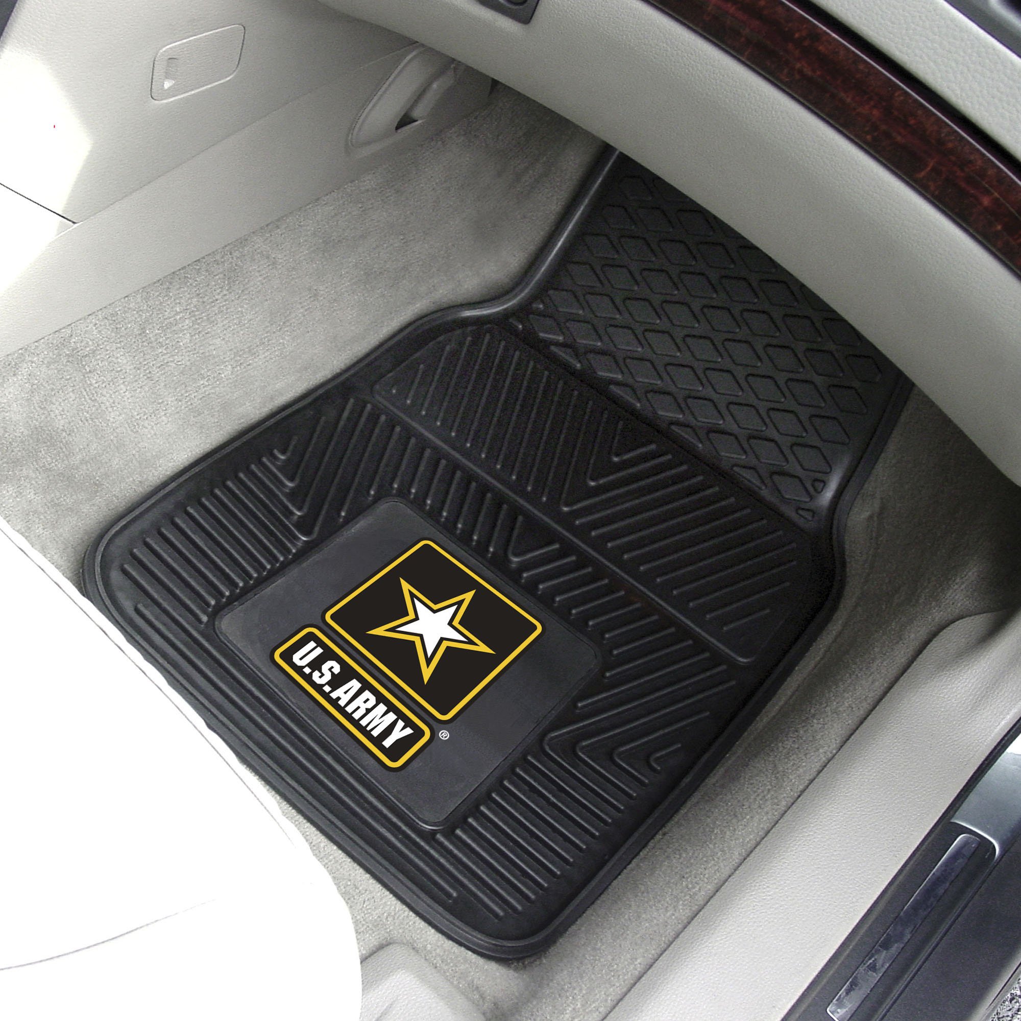 US Army 2pc Vinyl Car Floor Mats 18" x 27"