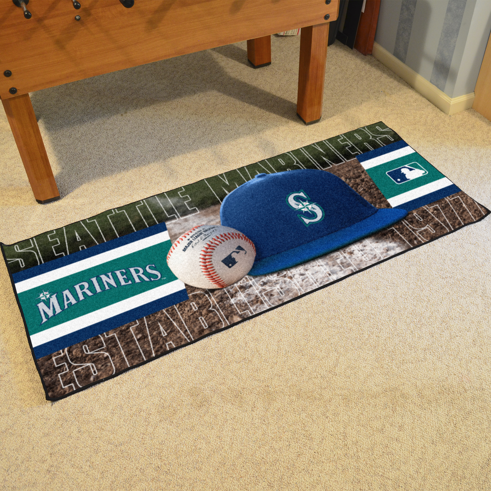 Seattle Mariners baseball Runner Mat - 29.5 x 72