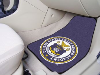US Coast Guard Vinyl Backed 2pc Printed Carpet Car Mat Set