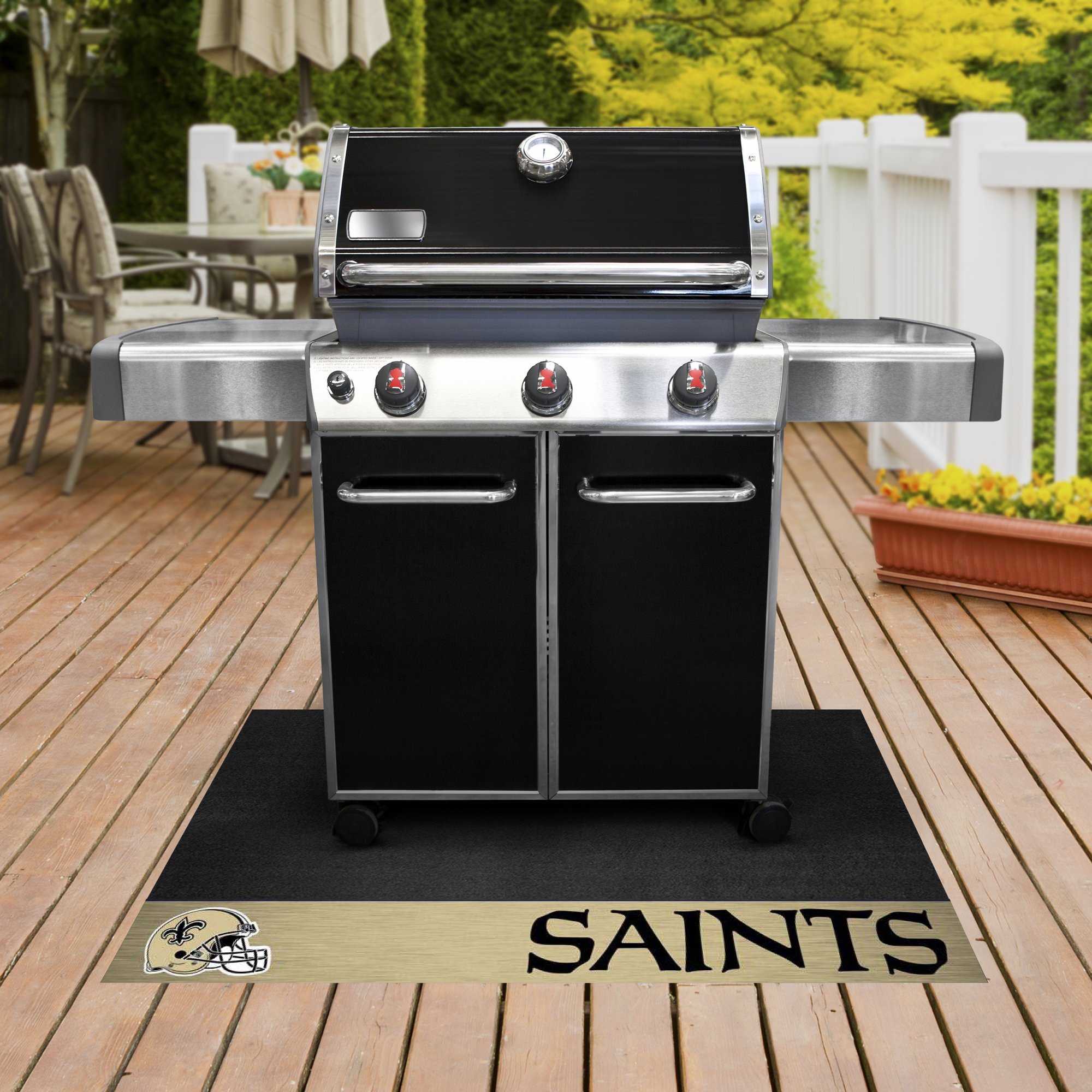 New Orleans Saints Grill Mat â€“ Vinyl 26 x 42