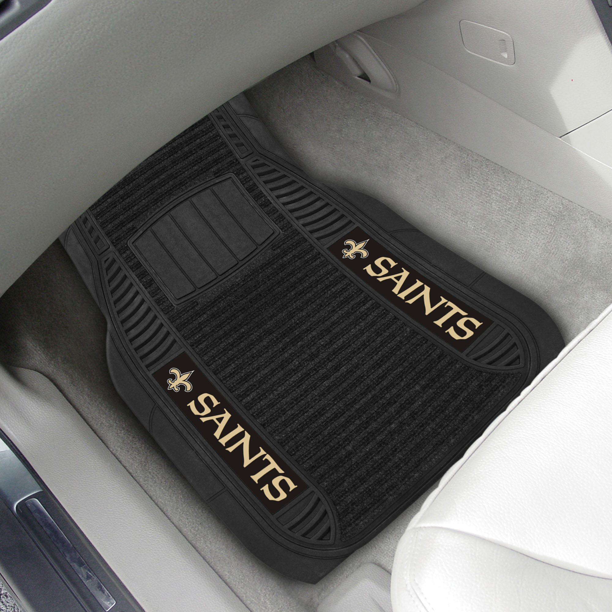 New Orleans Saints Deluxe Car Mat Set – Vinyl & Carpet