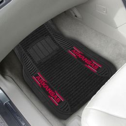 Uni of Arkansas Deluxe Vinyl/Carpet 2pc  Logo Car Mat Set