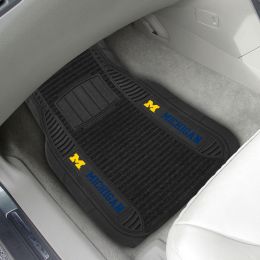 Uni of Michigan Deluxe Vinyl/Carpet 2pc  Logo Car Mat Set