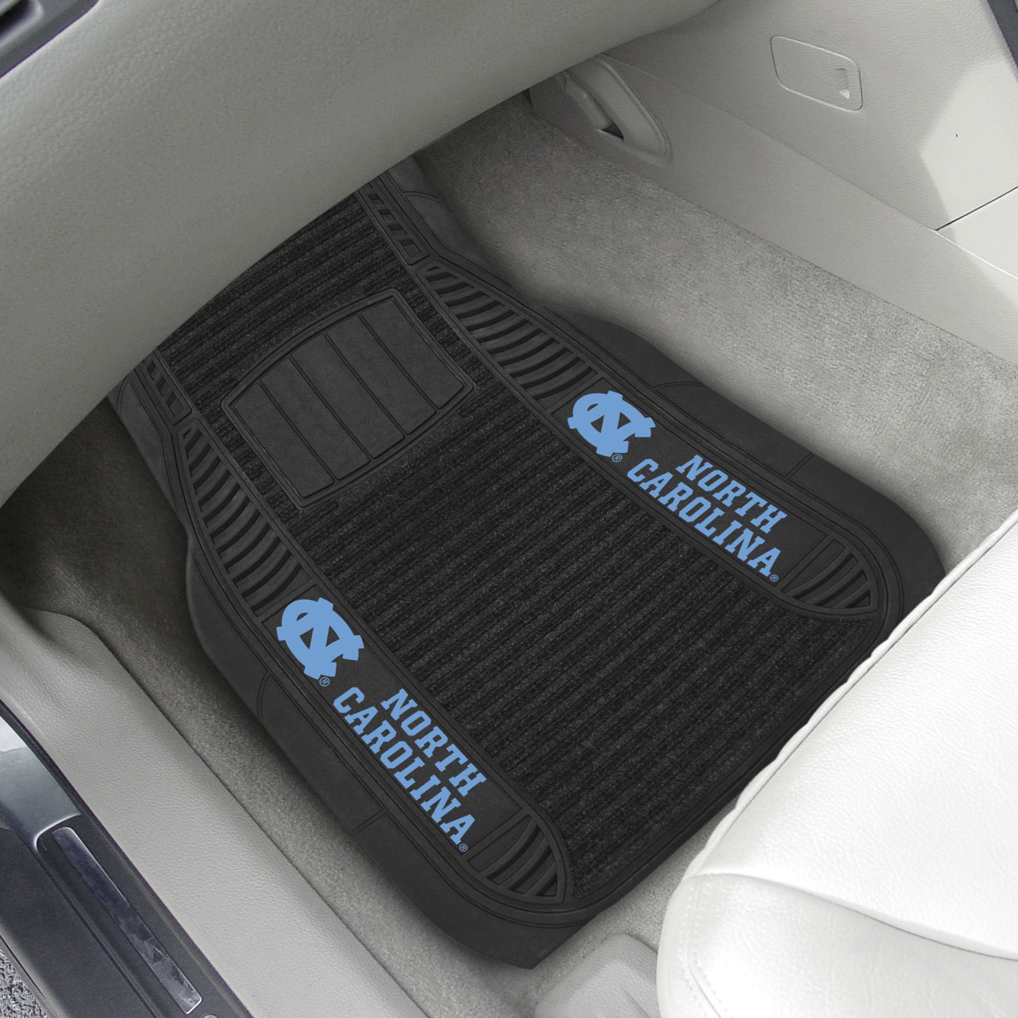 UNC Tar Heels Deluxe Car Mat Set - Vinyl & Carpet