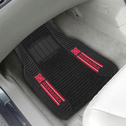 Uni of Nebraska Deluxe Vinyl/Carpet 2pc  Logo Car Mat Set