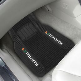 Uni of Miami Deluxe Vinyl/Carpet 2pc  Logo Car Mat Set