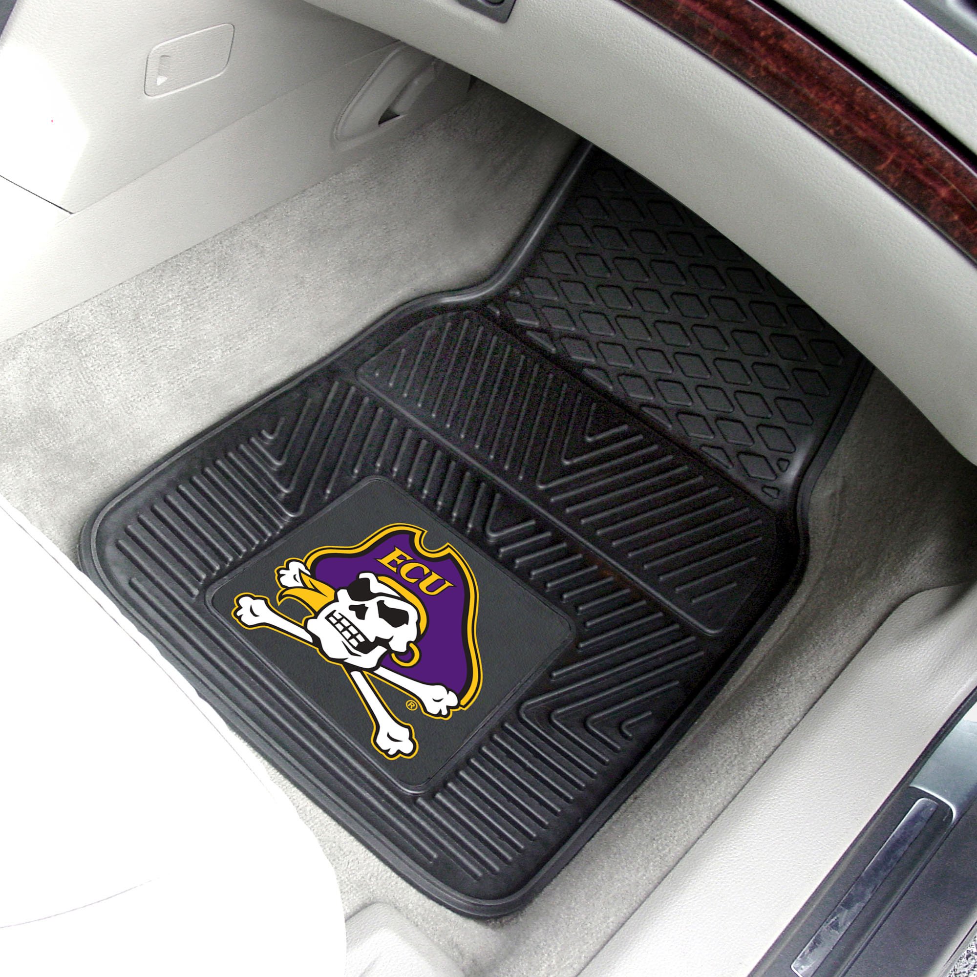 ECU Pirates 2pc Vinyl Car Floor Mats - 18 x 27