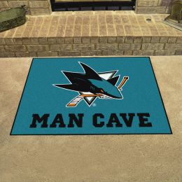 Sharks Man Cave All Star Mat – 34” x 44.5”