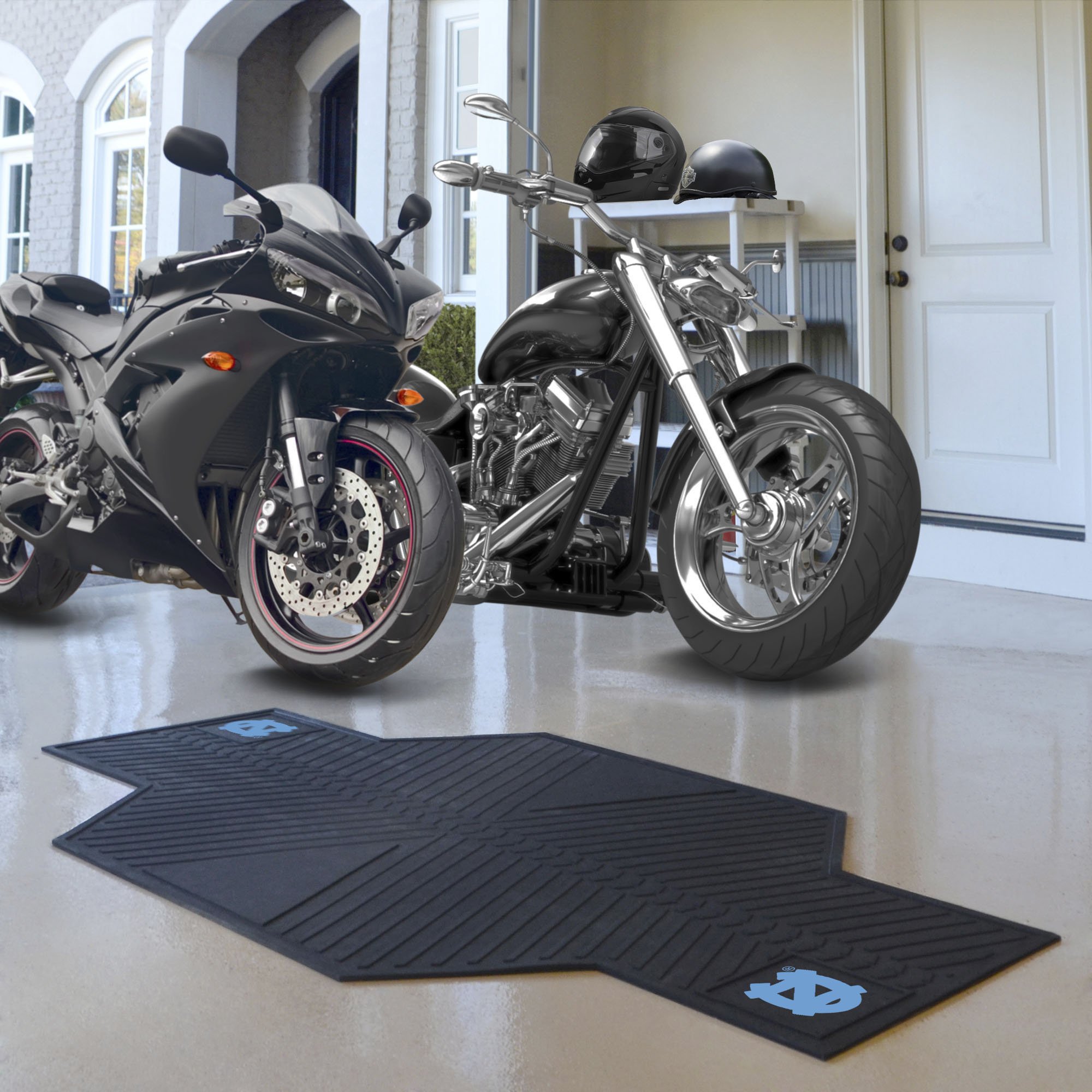 UNC Tar Heels Motorcycle Mat - Vinyl 82.5 x 42