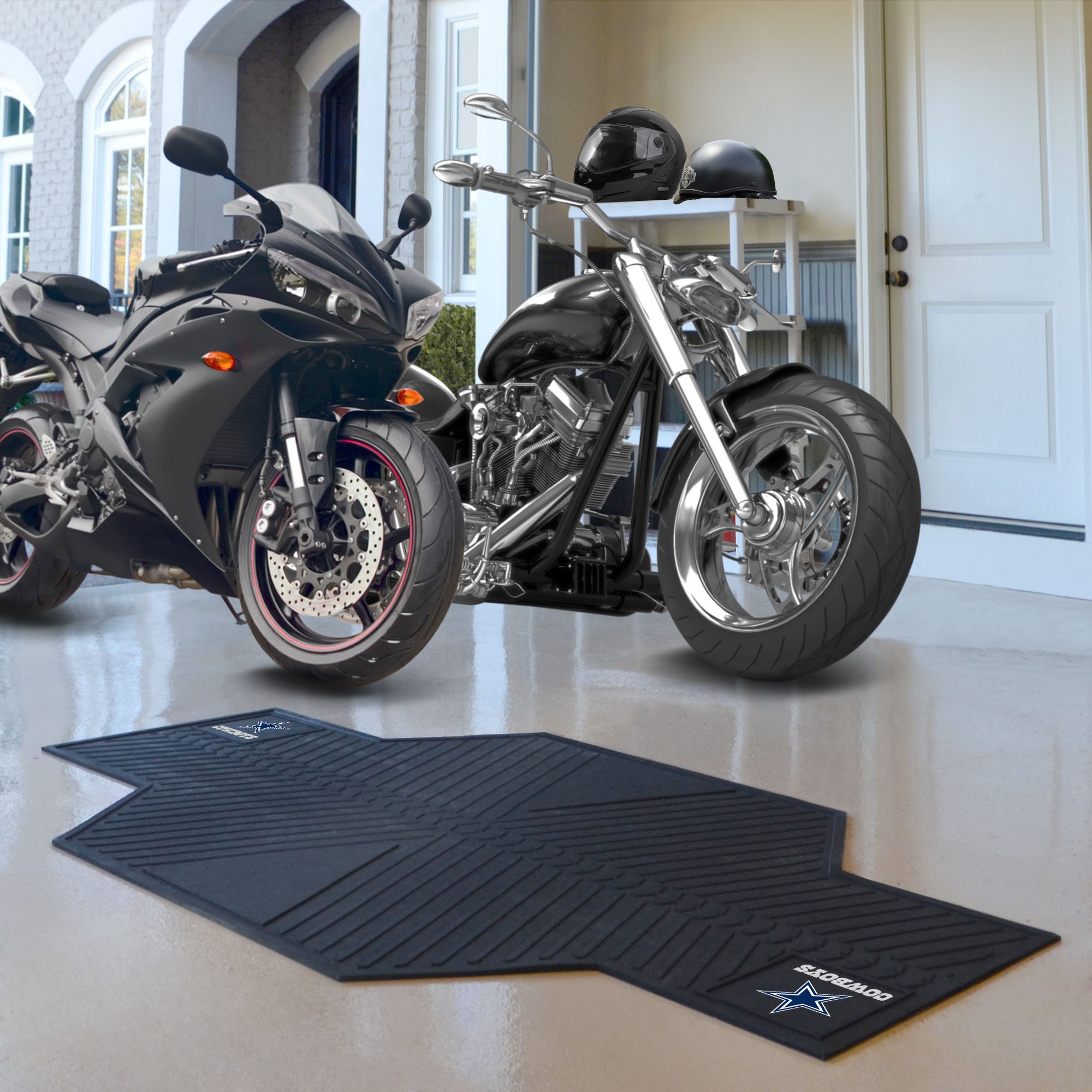 Dallas Cowboys Motorcycle Mat â€“ Vinyl 82.5 x 42