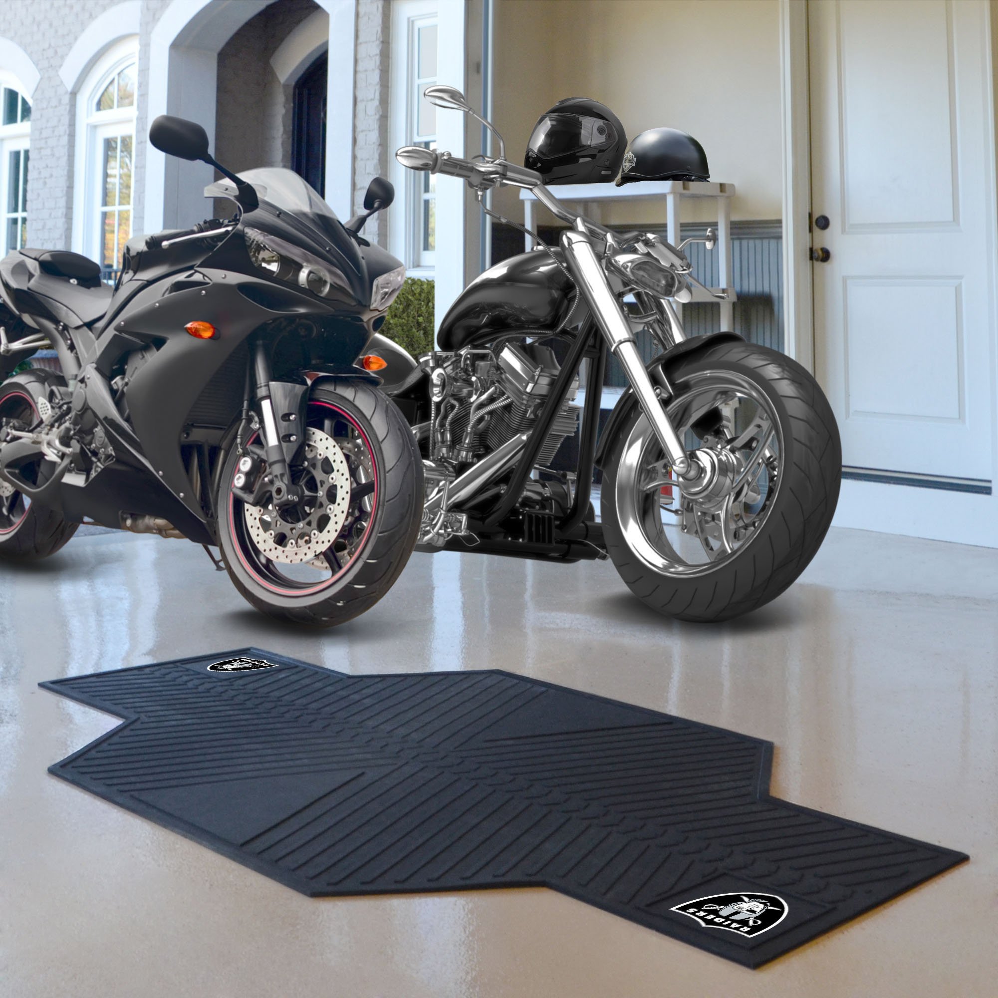 Oakland Raiders Motorcycle Mat Vinyl 82.5 x 42
