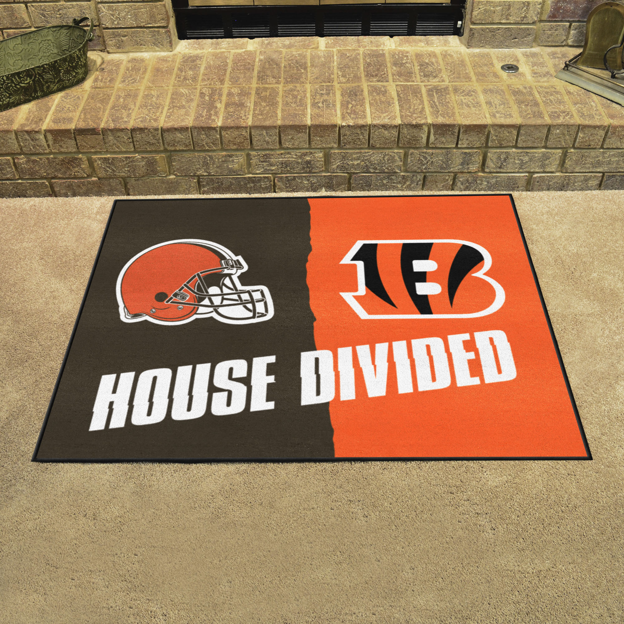 Bengals - Browns House Divided Mat - 34 x 45