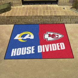 Rams - Chiefs House Divided Mat - 34 x 45