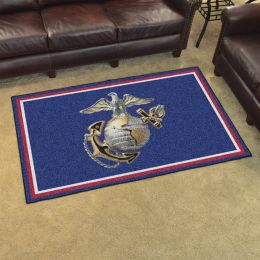 US Marines Logo Area Rug - 4â€™ x 6â€™ Nylon