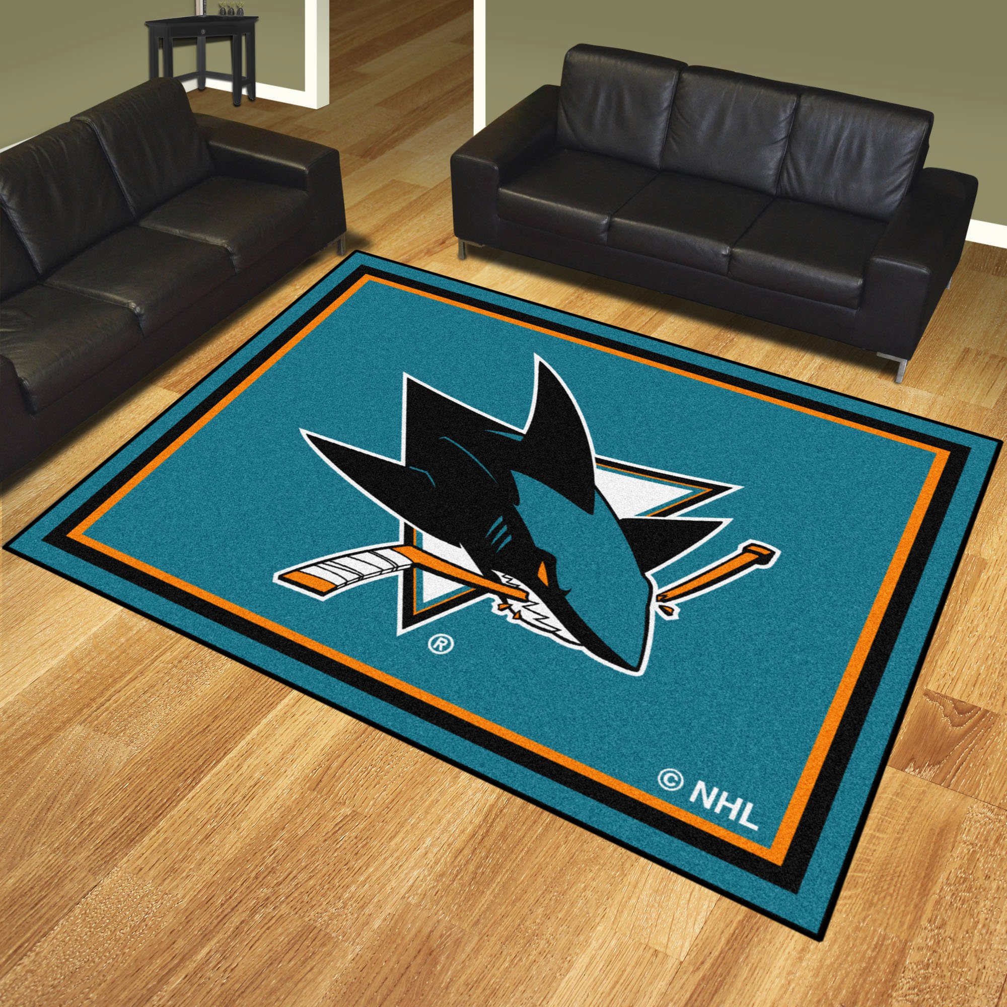 San Jose Sharks 1/4" Plush Area Rug â€“ Nylon 8â€™ x 10â€™