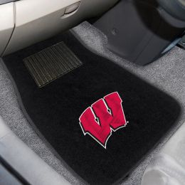 University of Wisconsin Embroidered Car Mat Set - Carpet