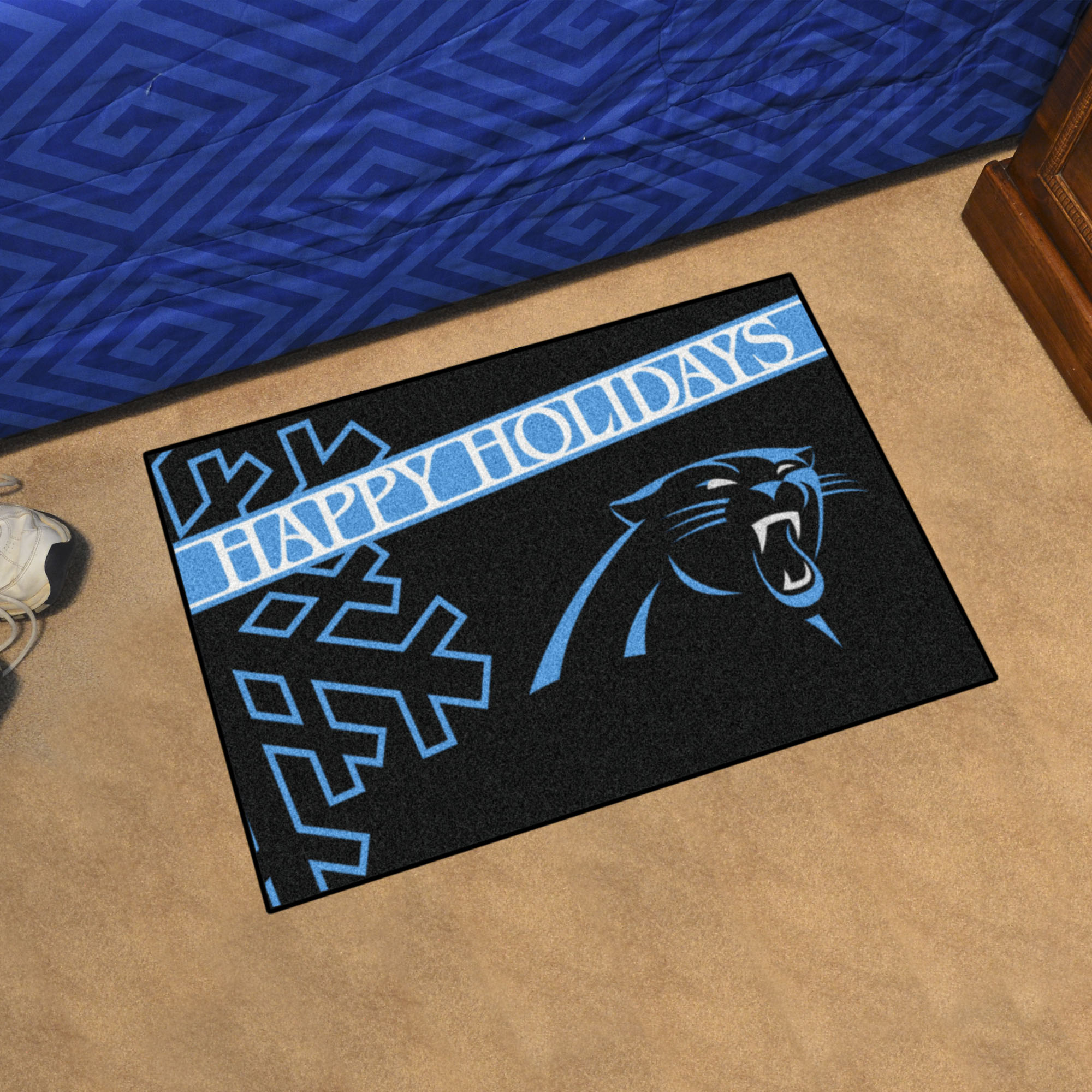 Panthers Happy Holiday Starter Doormat - 19 x 30
