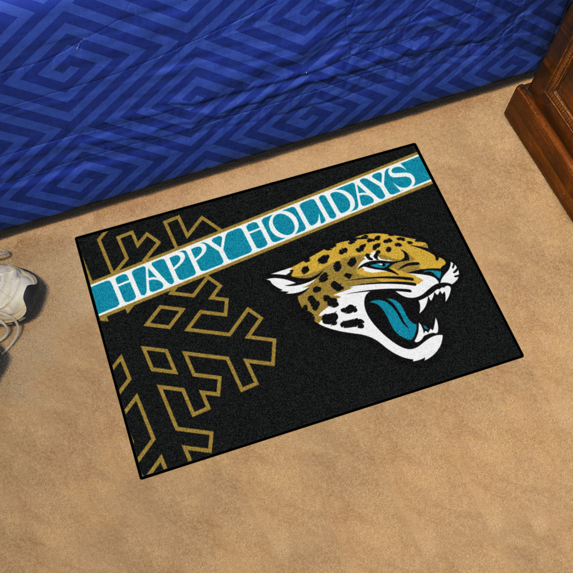 Jaguars Happy Holiday Starter Doormat - 19 x 30
