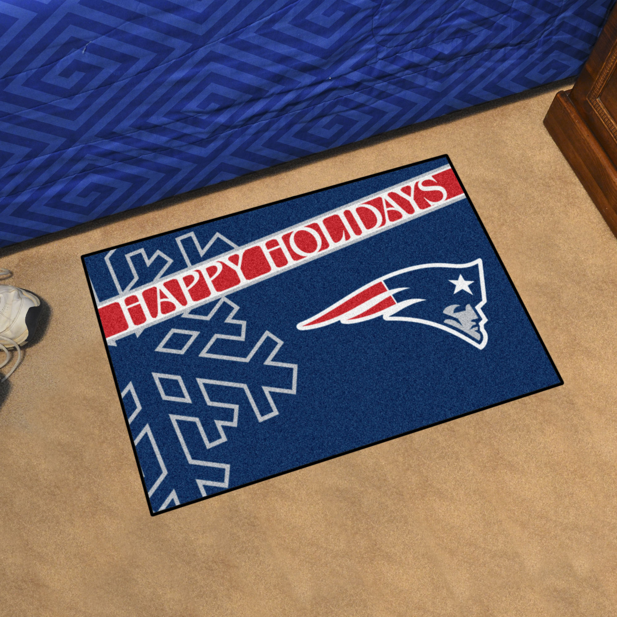 Patriots Happy Holiday Starter Doormat - 19 x 30
