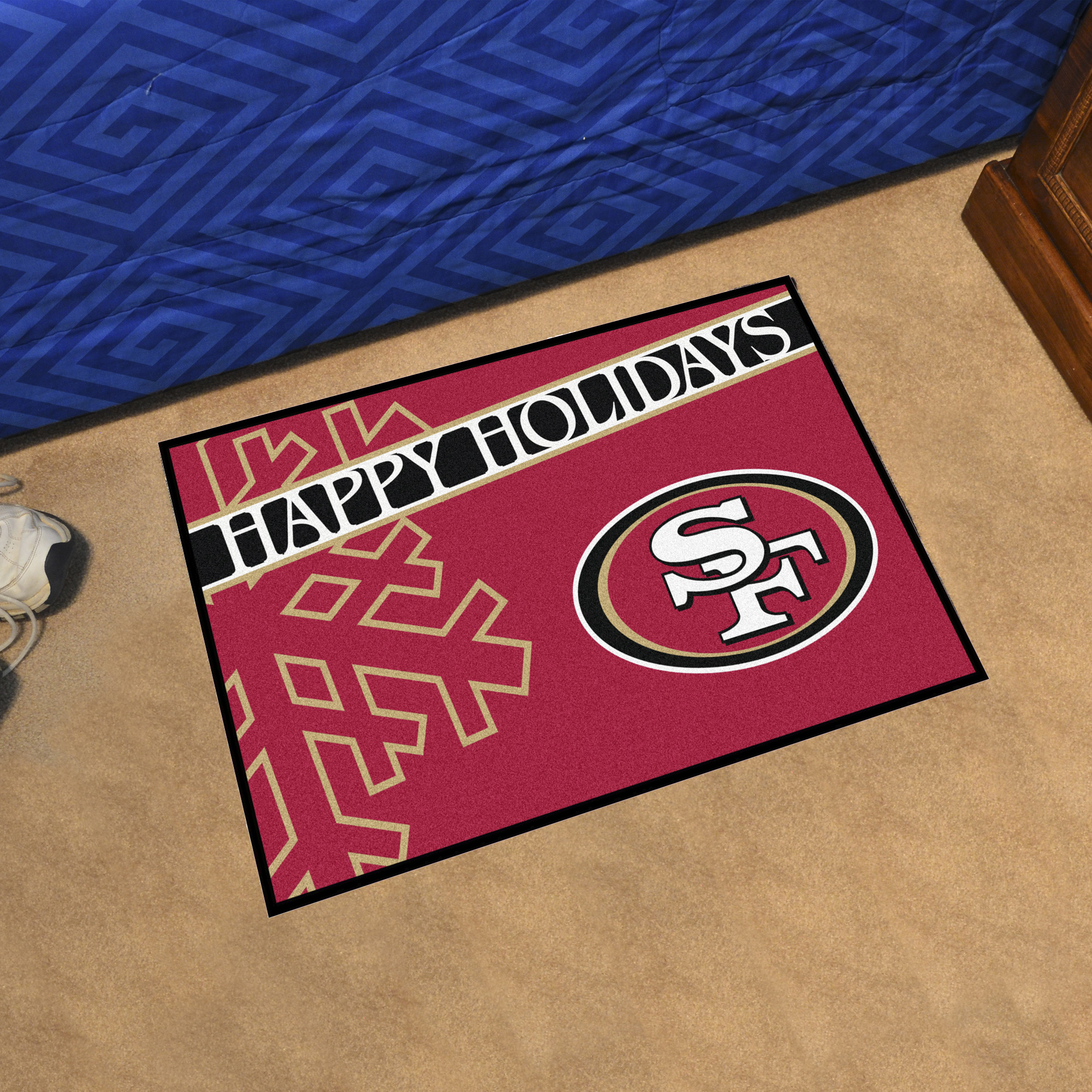 49ers Happy Holiday Starter Doormat - 19 x 30