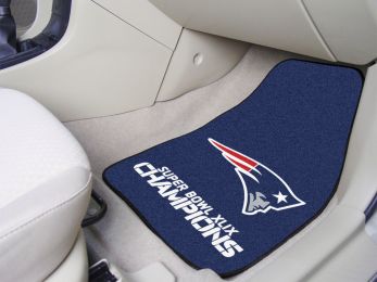 Patriots Super Bowl XLIX Champs 2pc Vinyl Backed Carpet Floor Mat Set - Logo