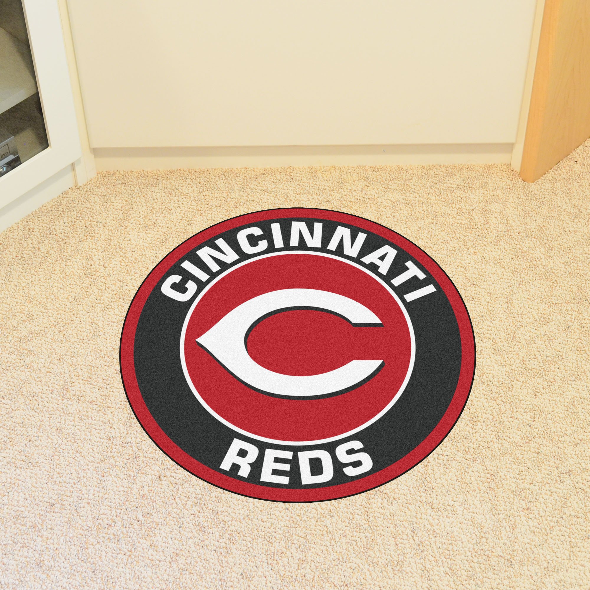 Cincinnati Reds Logo Roundel Mat 27" Round Area Rug