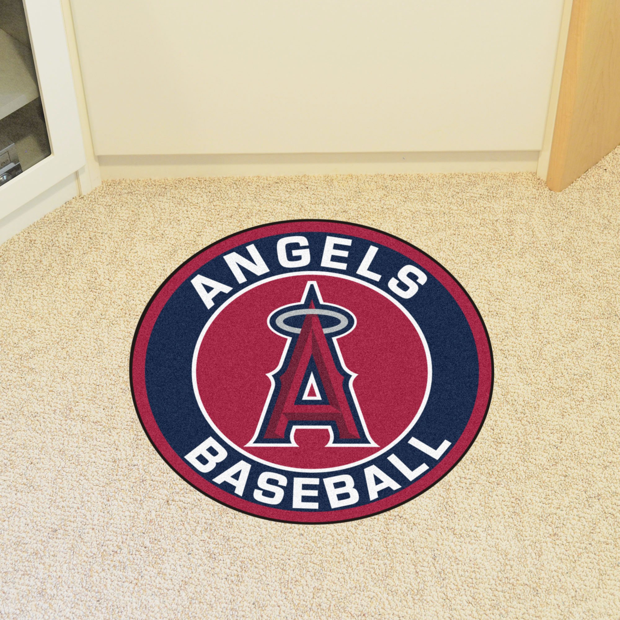 Los Angeles Angels Logo Roundel Mat 27" Round Area Rug