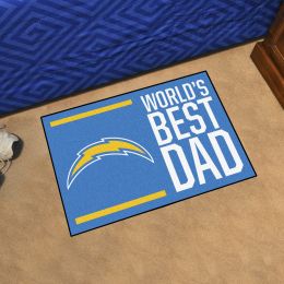 Los Angeles Chargers Worldâ€™s Best Dad Starter Doormat - 19 x 30