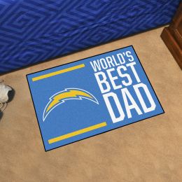 Los Angeles Chargers Worldâ€™s Best Dad Starter Doormat - 19 x 30