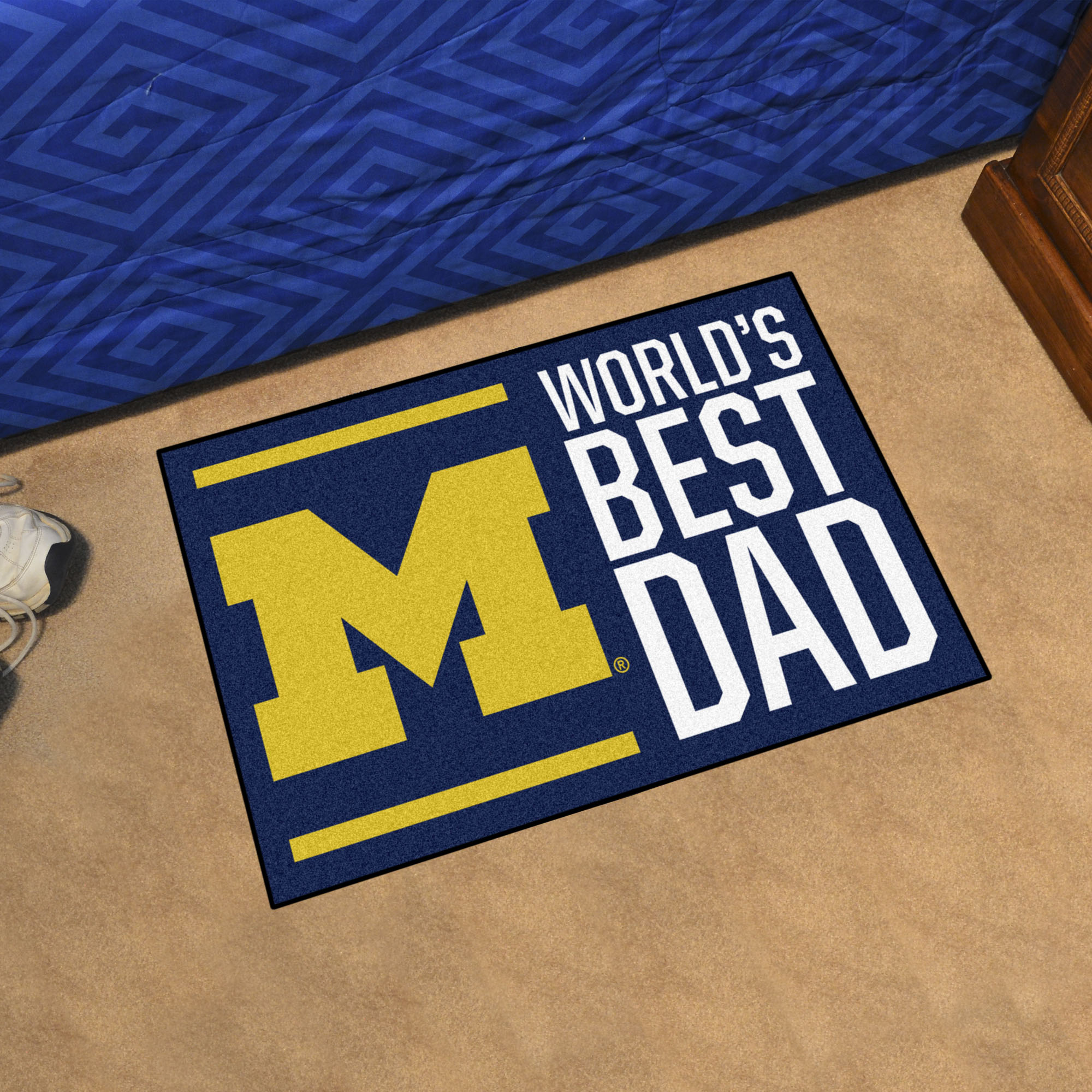 Michigan Wolverines Worldâ€™s Best Dad Starter Doormat - 19 x 30