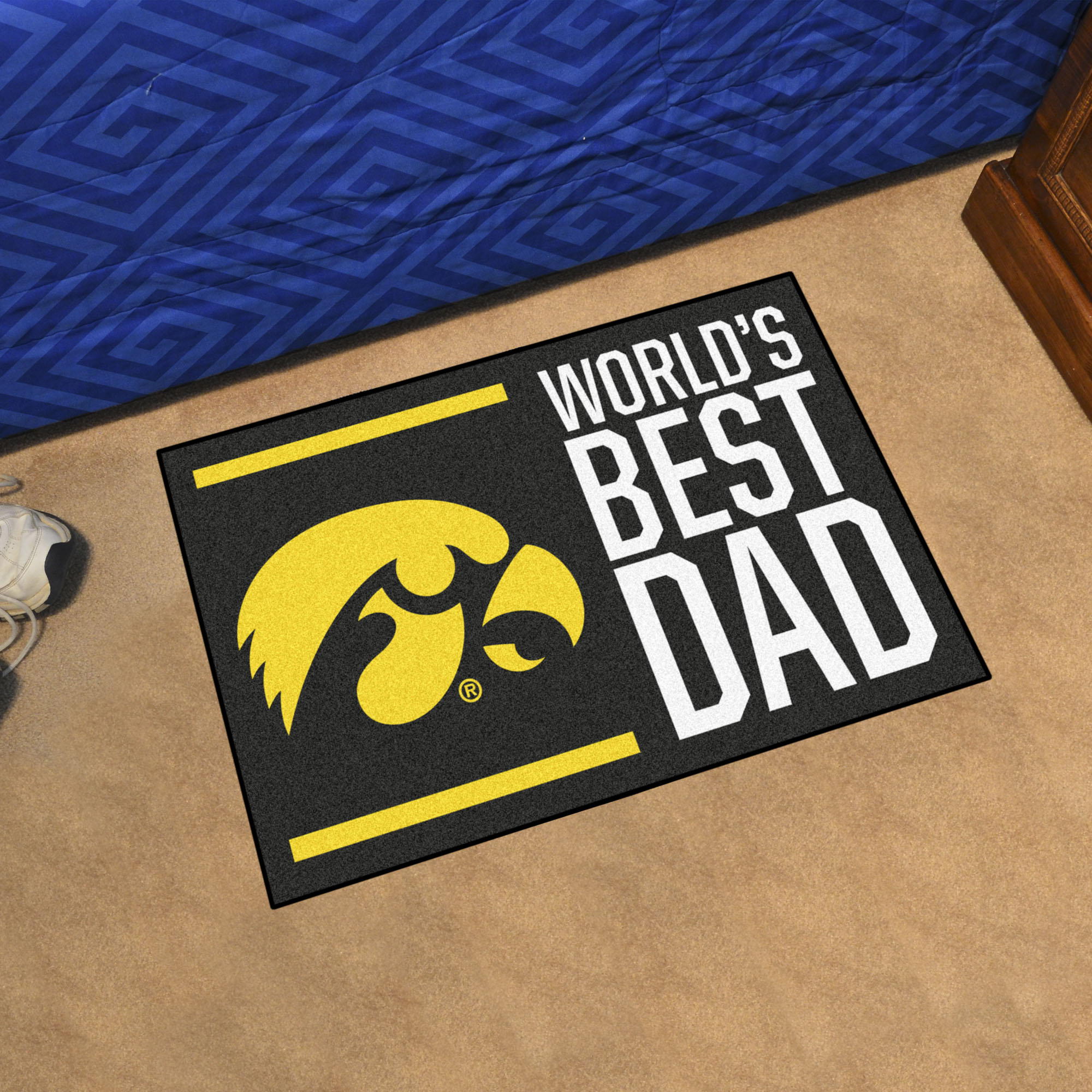 Iowa Hawkeyes Worldâ€™s Best Dad Starter Doormat - 19 x 30