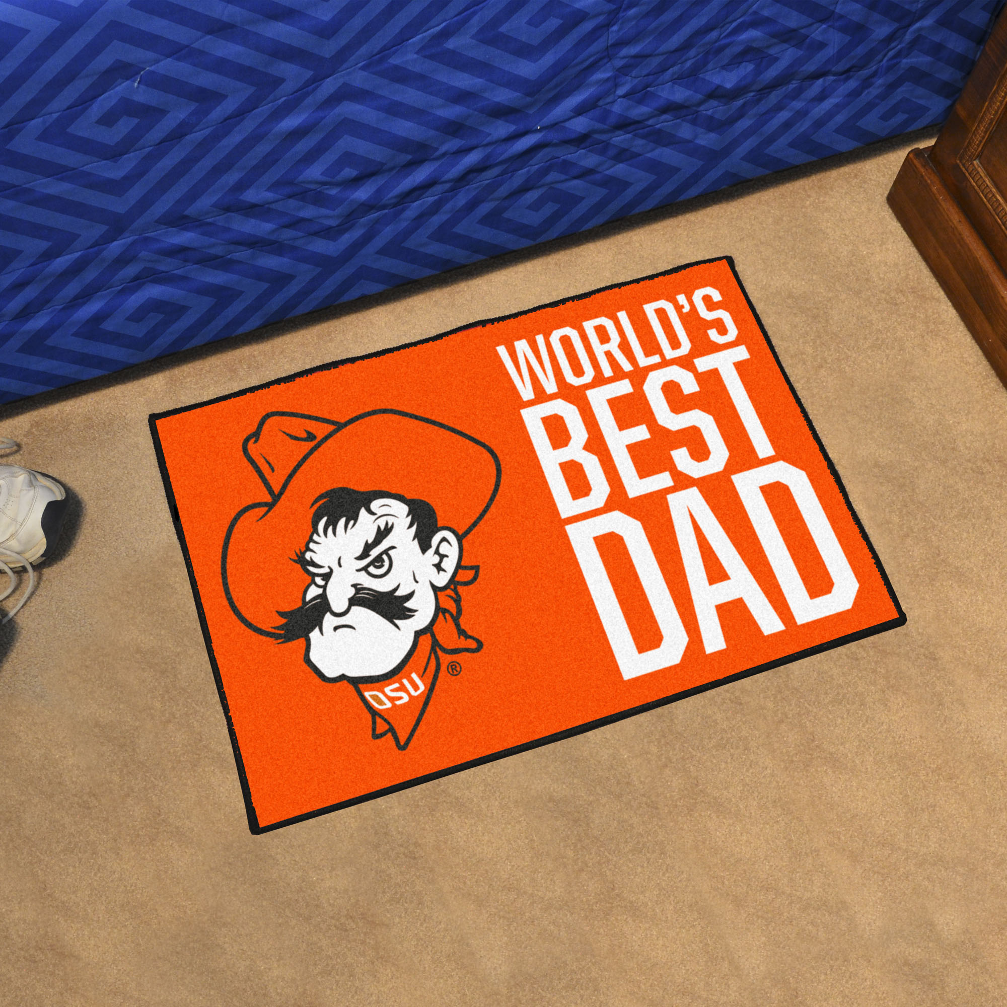 Oklahoma State Cowboys and Cowgirls Worldâ€™s Best Dad Starter Doormat - 19 x 30
