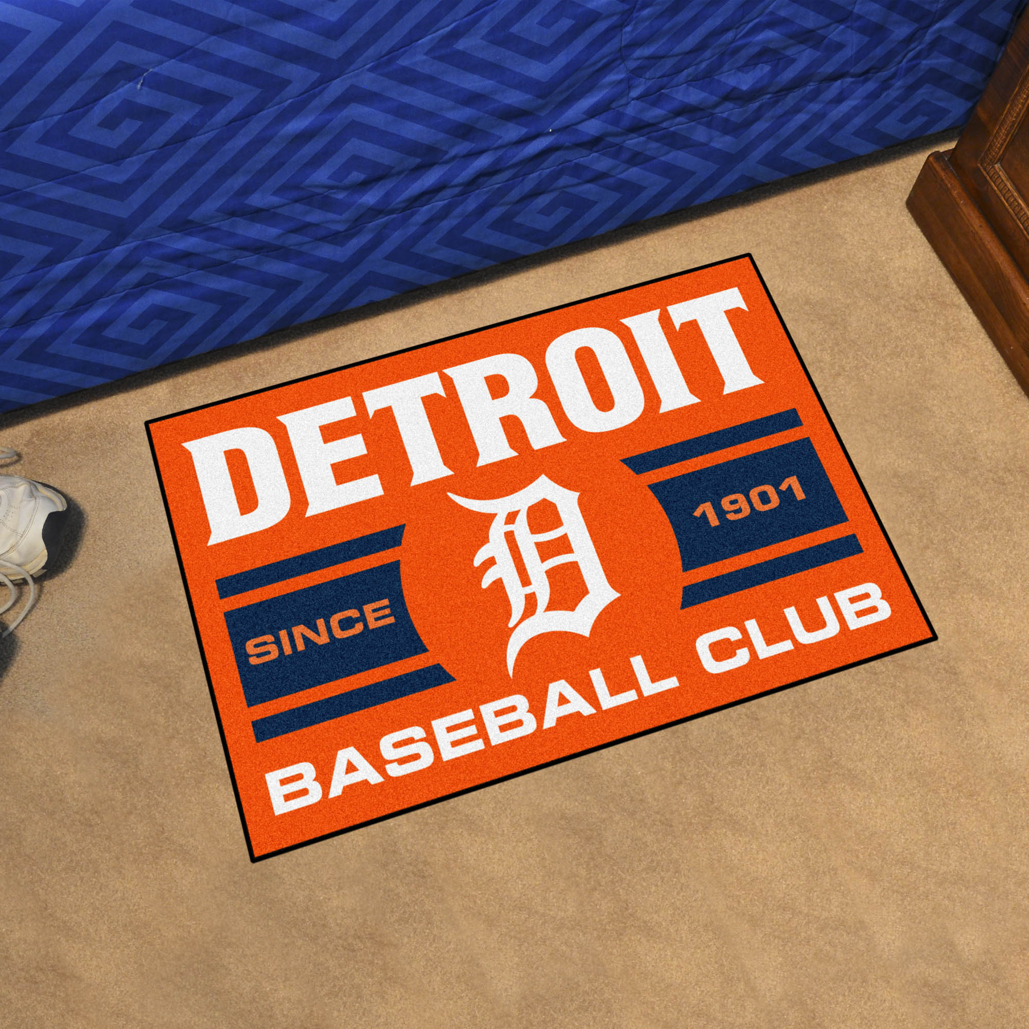 Detroit Tigers Baseball Club Doormat â€“ 19 x 30