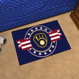 Milwaukee Brewers Patriotic Starter Mat - 19 x 30