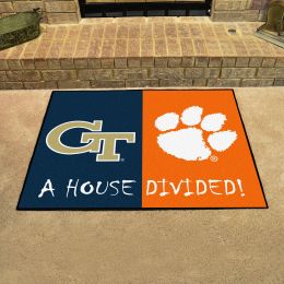 Georgia Tech - Clemson House Divided Mat - 34 x 45