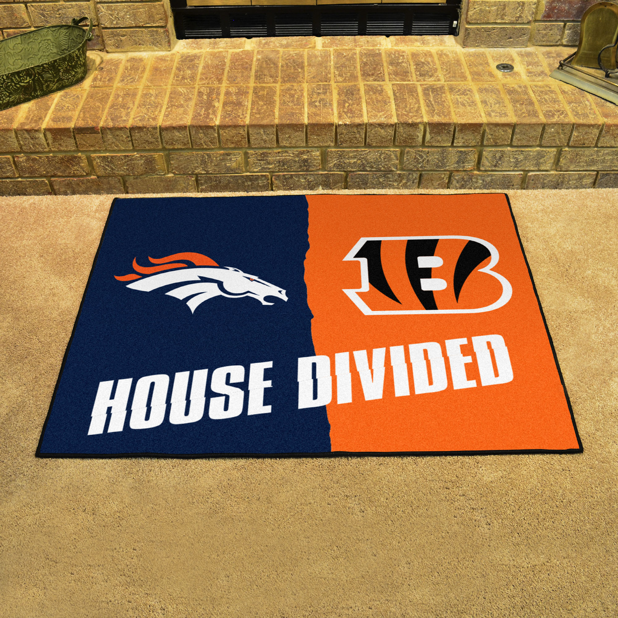 Broncos - Bengals House Divided Mat - 34 x 45