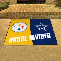 Steelers - Cowboys House Divided Mat - 34 x 45