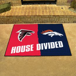 Falcons - Broncos House Divided Mat - 34 x 45