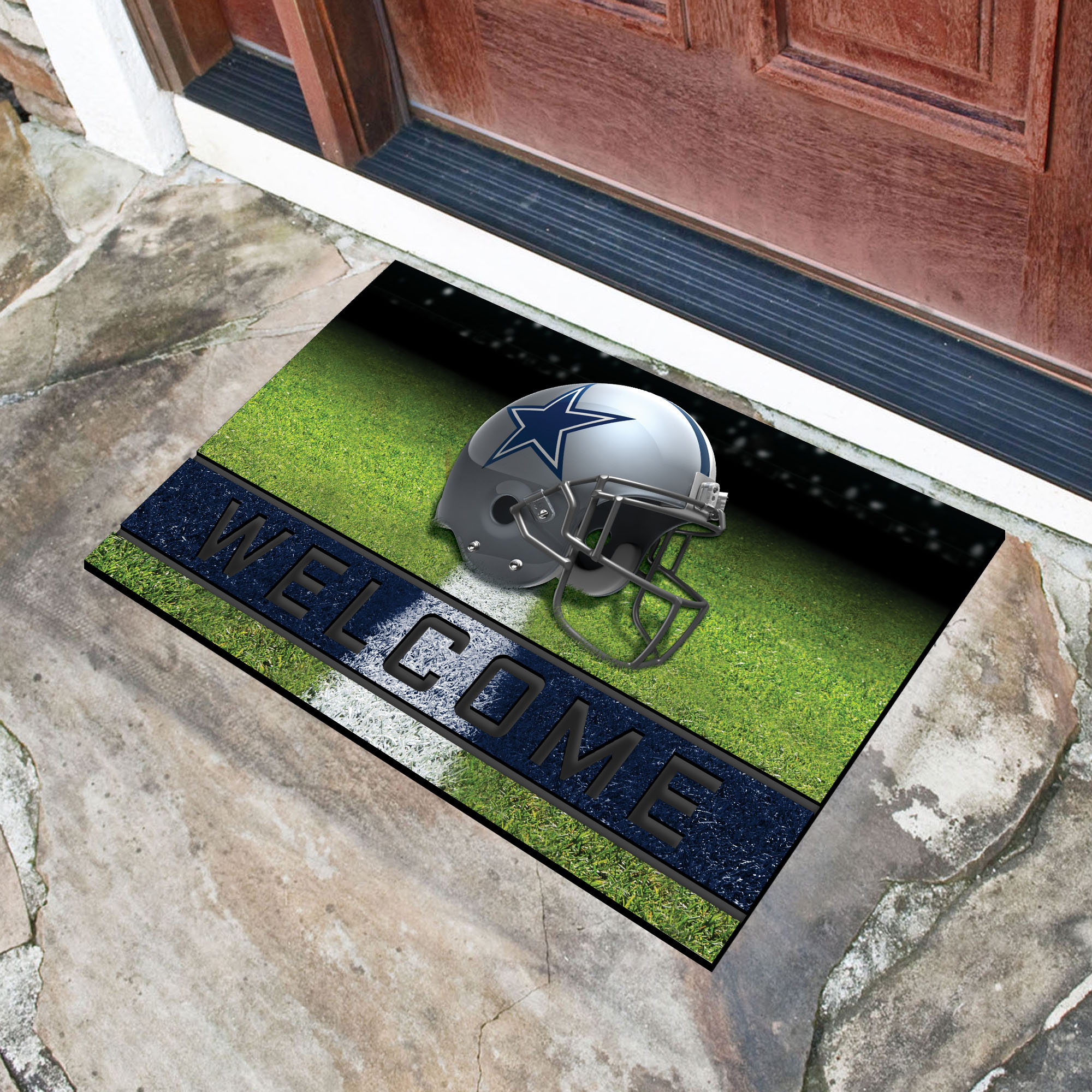 Dallas Cowboys Flocked Rubber Doormat - 18 x 30