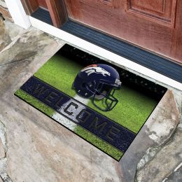 Denver Broncos Flocked Rubber Doormat - 18 x 30