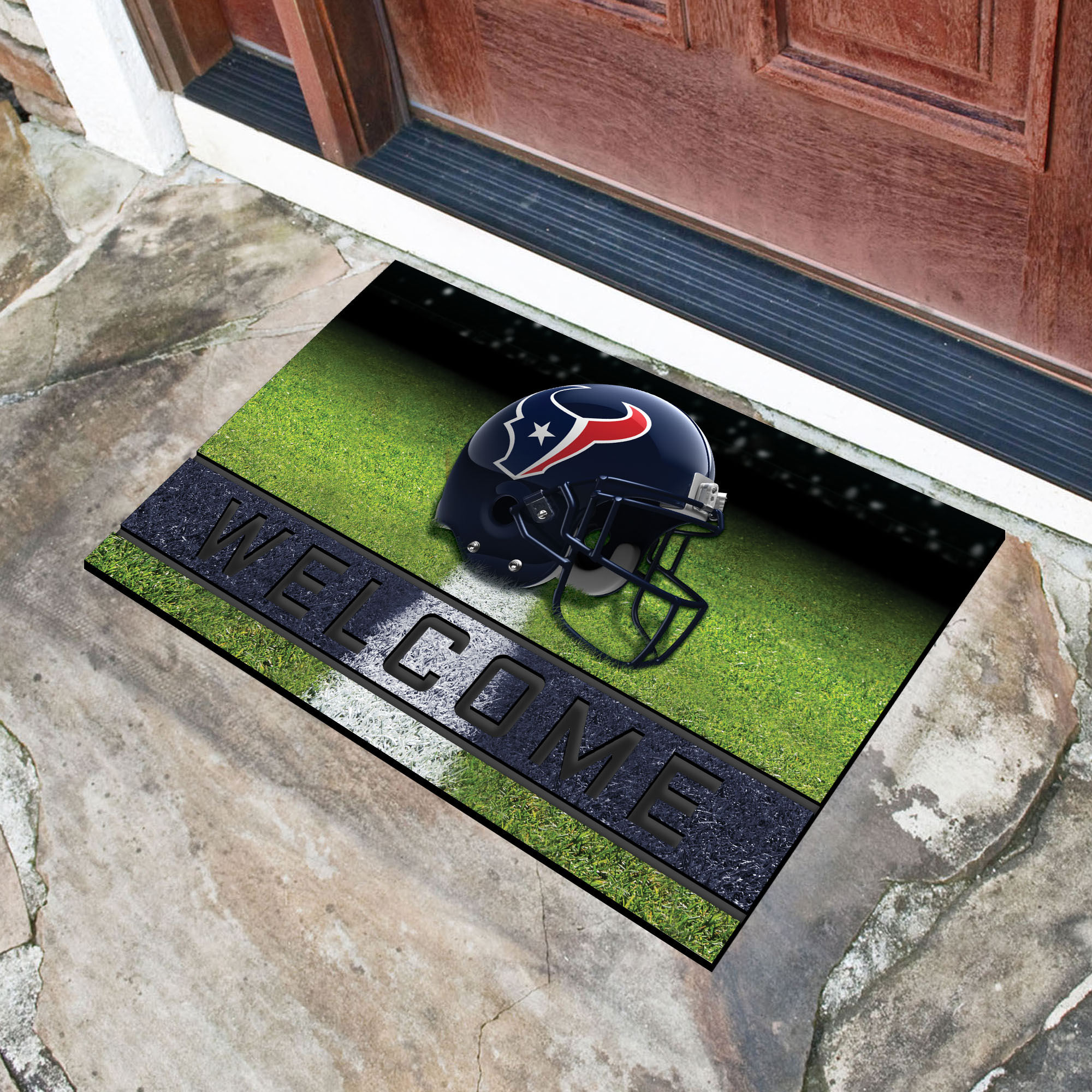 Houston Texans Flocked Rubber Doormat - 18 x 30
