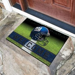 New York Giants Flocked Rubber Doormat - 18 x 30