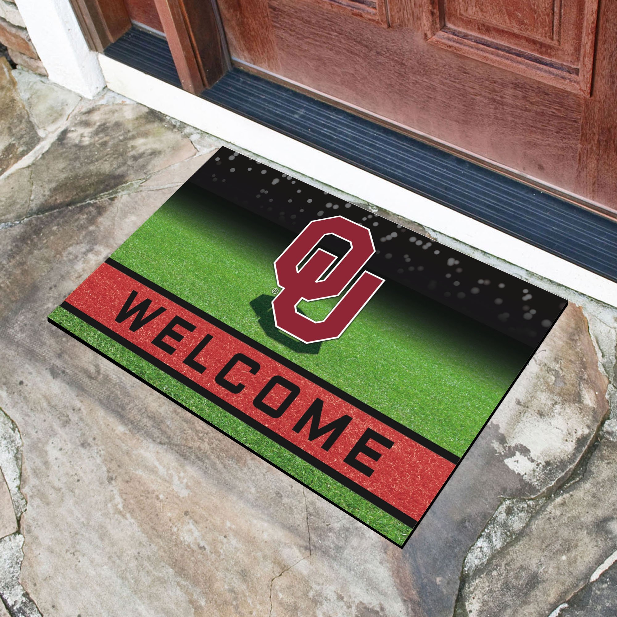 Oklahoma  University Flocked Rubber Doormat - 18 x 30