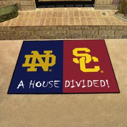 Notre Dame - Southern Cal House Divided Mat - 34 x 45