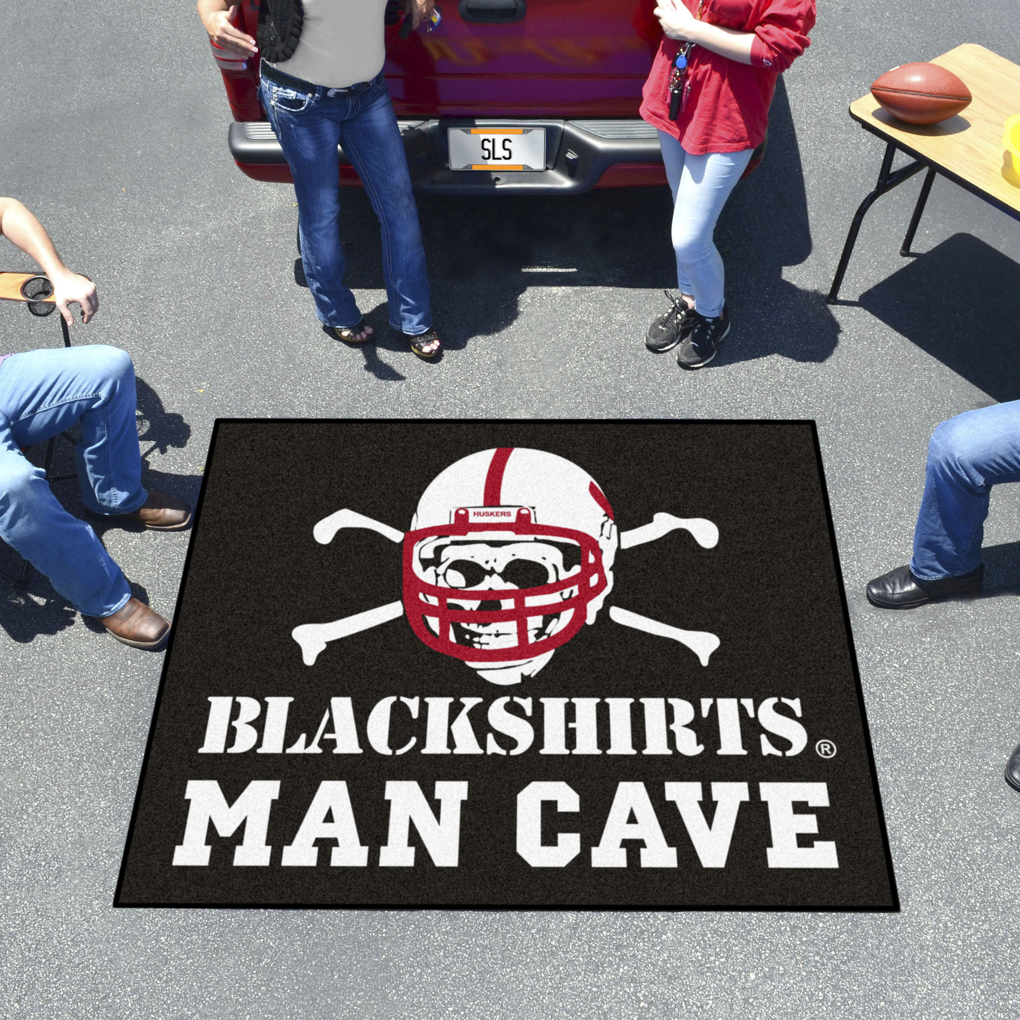 NU Blackshirts Blackshirts Man Cave Tailgater Mat â€“ 60 x 72