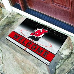 New Jersey Devils Flocked Rubber Doormat - 18 x 30