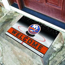New York Islanders Flocked Rubber Doormat - 18 x 30
