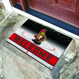 Ottawa Senators Flocked Rubber Doormat - 18 x 30